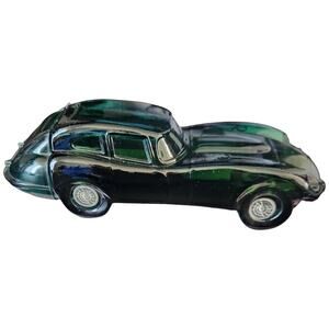 FULL Vintage AVON Jaguar Car Decanter Deep Woods After Shave 5 oz Green Bottle